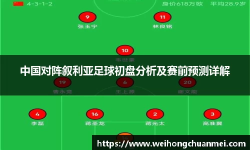 中国对阵叙利亚足球初盘分析及赛前预测详解